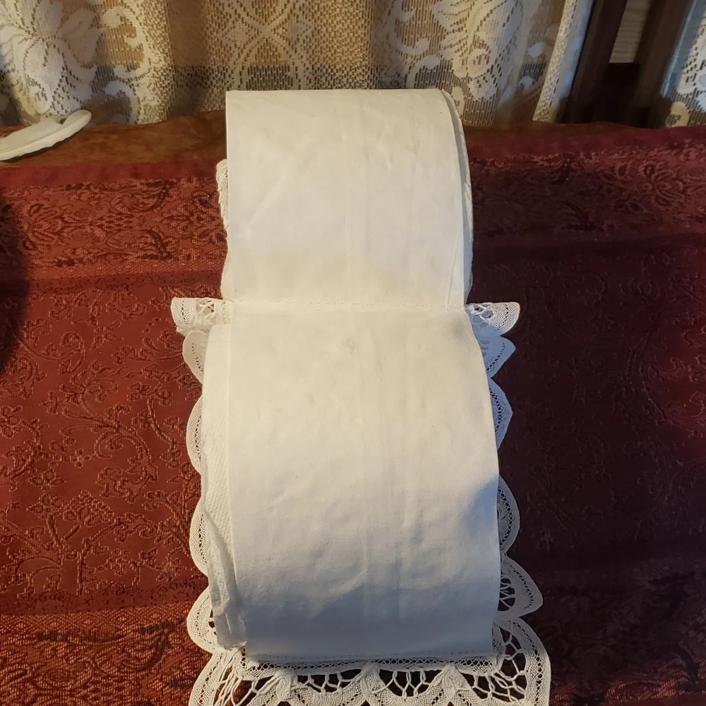 Shabby Chic Bathroom Tissue Holder with Lavendar Ribbons-DSPM2